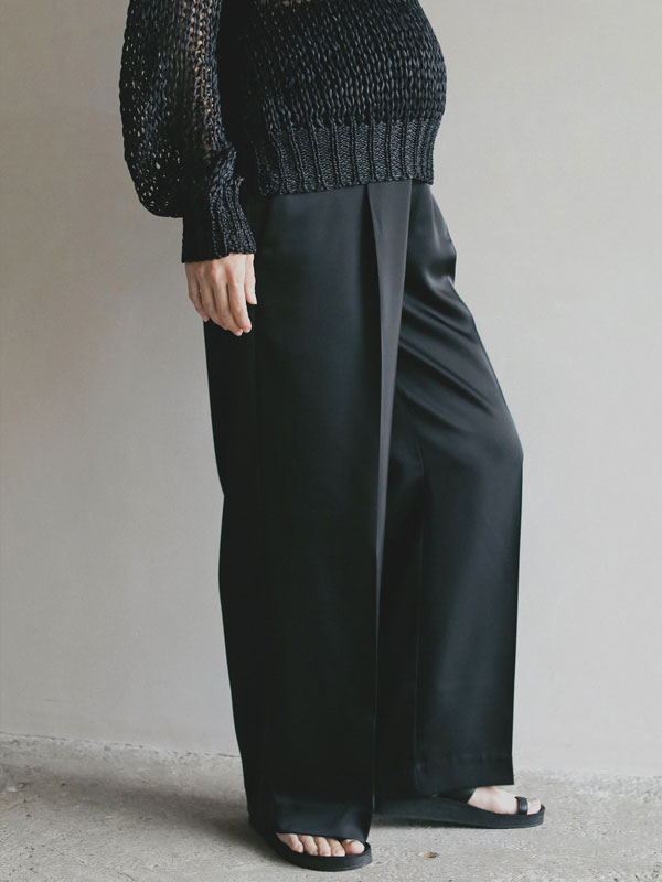  アンヌーク anuke 2026Prefall ボトムス Reha. Satin Wide Pants リハタックワイドパンツ ロング丈 マタニティ 26秋冬 72610701 72410701 72410801