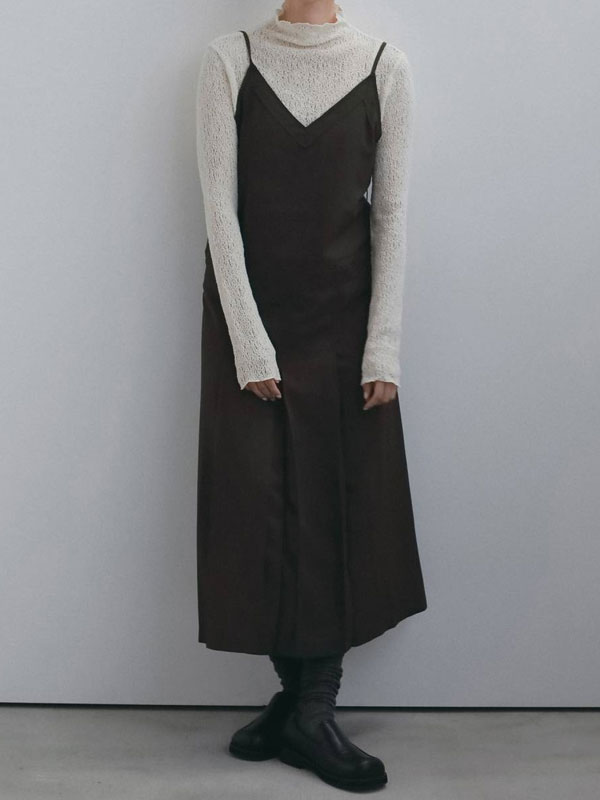 アンヌーク anuke 2026winter ワンピース Pleats Camisole Onepiece 10月上旬〜下旬予約 プリーツキャミソールワンピース ロング丈 フレア 62620315 26冬