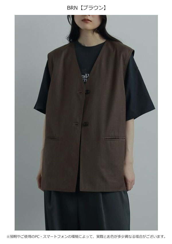 エントリーでポイント上乗セ 【即納】 アンヌーク anuke 2025FallWinter アウター Vneck Stitch Vest Vネックステッチベスト ベスト ミドル丈 ノースリーブ 25秋冬 62520710 62520112 2