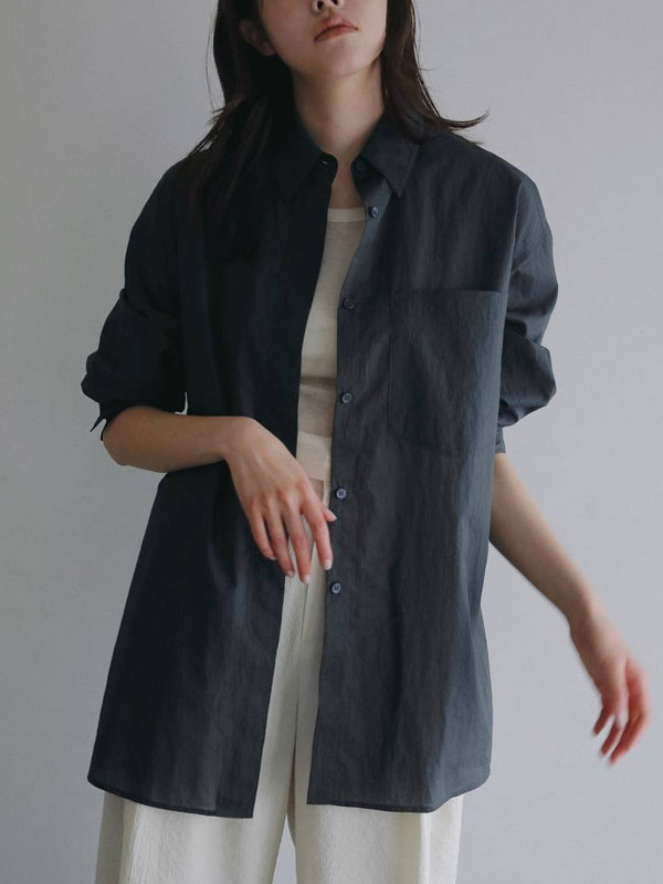 Rakuten - アンヌーク anuke 2026Prefall トップス Sheer Ripstop Shirts 6月上旬～下旬予約 シアーリップトップスシャツ 長袖 ミドル丈 シースルー 62610426 26秋冬