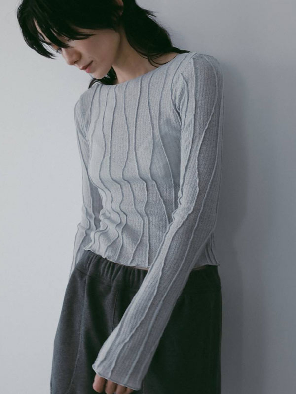 エントリーでポイント上乗せ 【即納】 アンヌーク anuke 2026springsummer トップス Random Pintuck Tops ランダムピンタックトップス ミドル丈 長袖 26春夏 62610611