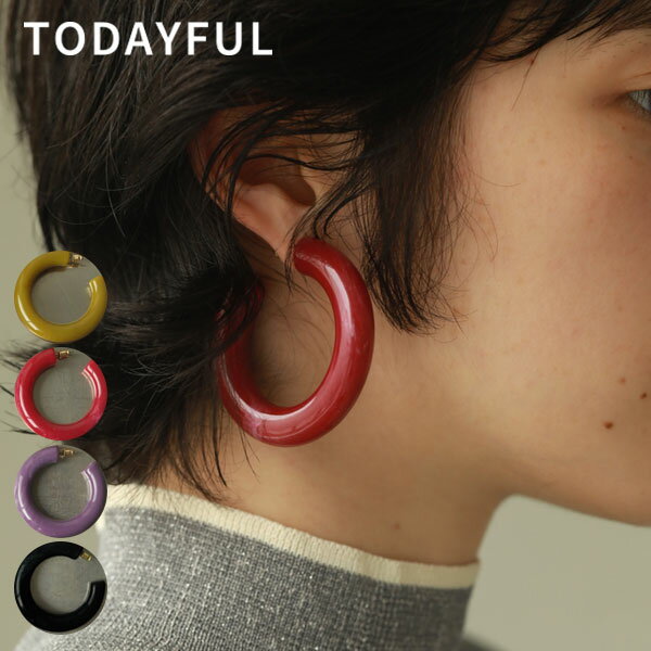 TODAYFUL トゥデイフル 20秋冬 11月中旬予約 Acrylic Hoop Pierce アクリルフープピアス レディース アクセサリー ピアス 大ぶり フープピアス アクセント 小物 カジュアル プレゼント 吉田怜香 12020940 [クーポン利用不可] 20冬受注会 20冬アイテム 20秋冬.