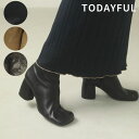 TODAYFUL トゥデイフル 20秋冬 11月中旬予約 Square Short Boots スクエアショートブーツ レディース ブーツ シューズ 靴 ショートブーツ ヒール 太ヒール エコレザー シンプル 安定感 吉田怜香 12021027 [クーポン利用不可] 20冬受注会 20冬アイテム 20秋冬.