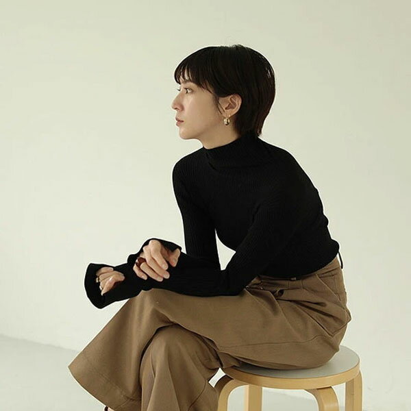 【即納】 TODAYFUL 2023prefall トゥデイフル Flarecuffs Rib Knit フレアカフスリブニット トップス 長袖 ミドル 12320507