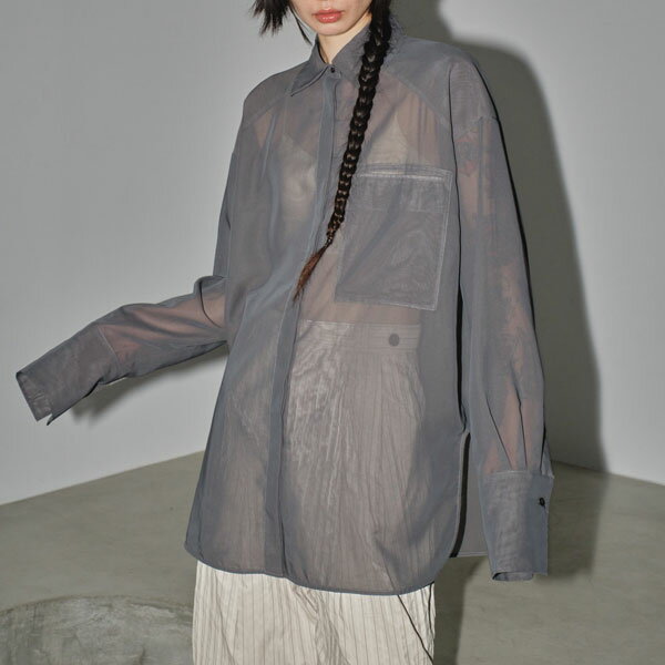  TODAYFUL 2024springsummer トゥデイフル トップス Organdy Over Shirts オーガンジーオーバーシャツ ミドル丈 長袖 2024ss 12410410