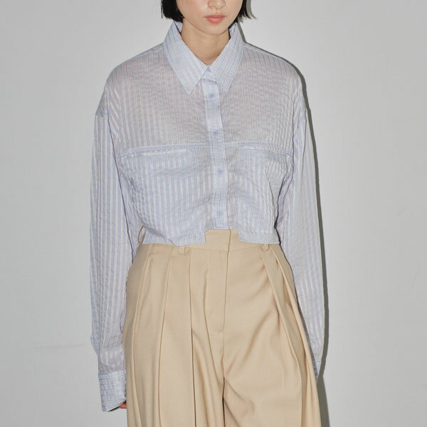 【即納】 TODAYFUL 2024springsummer トゥデイフル トップス Stripe Short Shirts ストライプショートシャツ ショート丈 長袖 2024ss 12410420 12410416