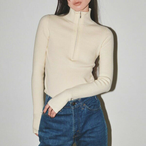 【即納】 トゥデイフル TODAYFUL 2024winter トップス Halfzip Rib Knit ハーフジップリブニット ミドル丈 長袖 ニット 12320534のサムネイル