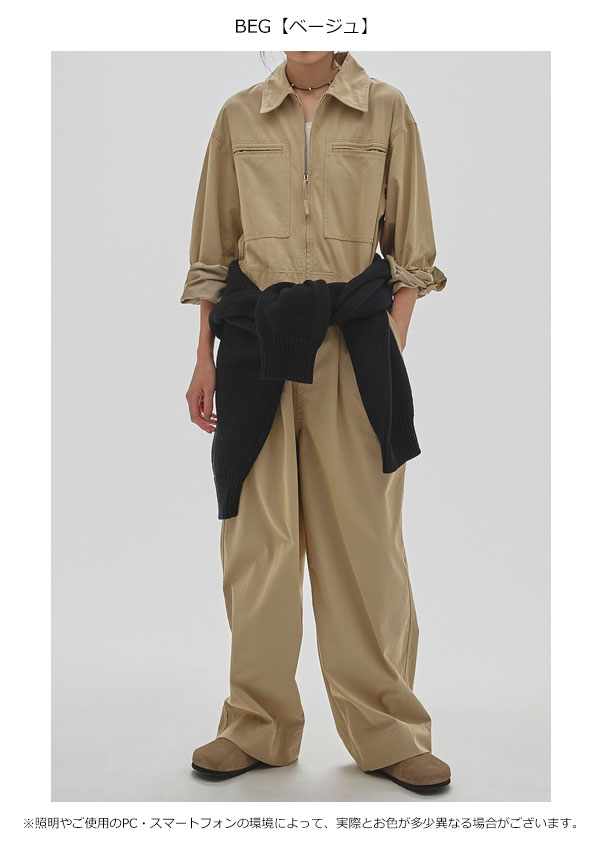 【TODAYFULSALE 20%OFF】【即納】TODAYFUL 2025Prefall トゥデイフル コンビネゾン Twill Zip Combinaison ツイルジップコンビネゾン 長袖 ワンピース パンツ 12520304 3