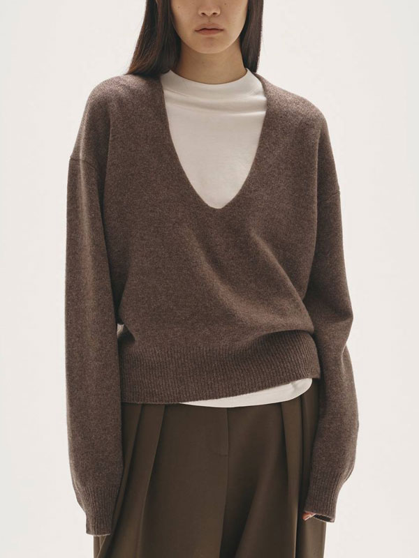 【即納】トゥデイフル TODAYFUL 2025winter トップス Uneck Cashmere Knit Uネックカシミヤニット ミドル丈 長袖 12520526 25秋冬