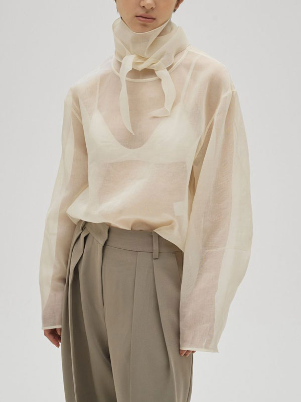 【即納】トゥデイフル TODAYFUL 2026springsummer トップス Sheer Tie Blouse シアータイブラウス 長袖 ミドル丈 12610415 26春夏