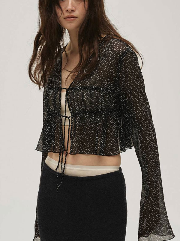 Rakuten - エントリーでポイント上乗セ 【即納】トゥデイフル TODAYFUL 2026springsummer トップス Shirring Dot Cardigan シャーリングドットカーディガン 長袖 柄 12610422 26春夏
