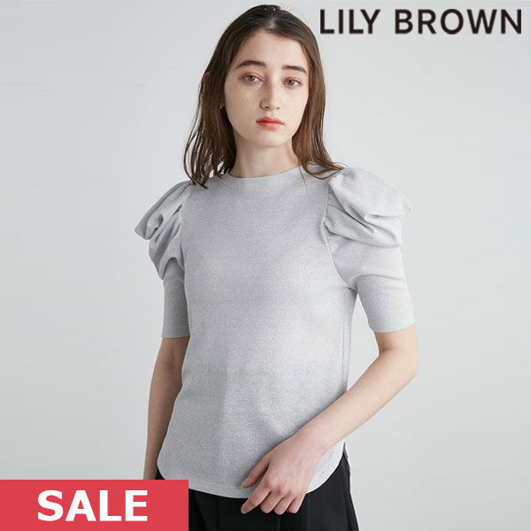 【SALE50%OFF】リリーブラウン LILY BROWN 変形スリーブバック開きカットトップス カットソー 半袖 lwct222047のサムネイル