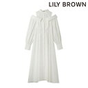 【SPRING SALE50%OFF】 【即納】 リリーブラウン LILY BROWN 23winter レイヤードシャツワンピース ロング丈 長袖 ドレス オフショル l..