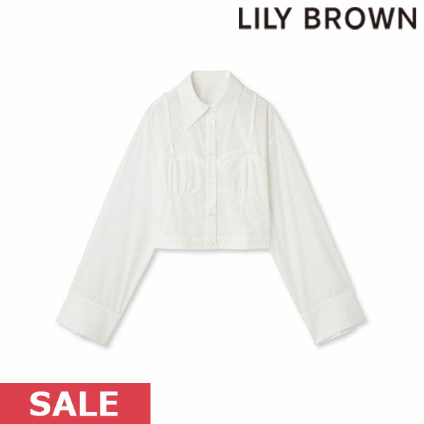 【SPRING SALE50%OFF】 【即納】 リリーブラウン LILY BROWN ドレス 23winter ビスチェクロップシャツ ショート丈 長袖 lwft234115 23..