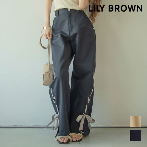 Rakuten - 【SALE10%OFF】 リリーブラウン LILY BROWN ボトムス 26春夏 レースアップデザインカーゴパンツ 5月上旬〜下旬予約 パンツ フルレングス リボン lwfp262146