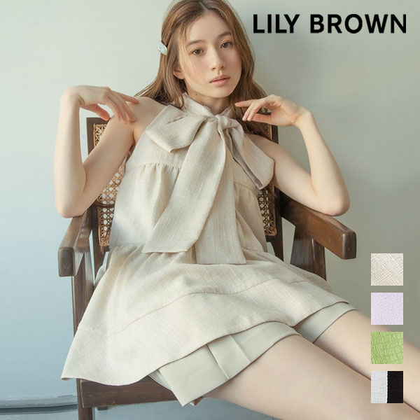 Rakuten - 【即納】リリーブラウン LILY BROWN トップス 26春夏 アメスリティアード2wayブラウス ノースリーブ 定番 リボン lwfb262072