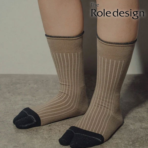 【SPRING SALE25%OFF】 【即納】 The Role design ザロールデザイン BICOLOR RIB SOCKS WOMENS ソックス 靴下 PIGGY SOCKS ピギーソックス 足袋 たび 223004 239020 ギフト