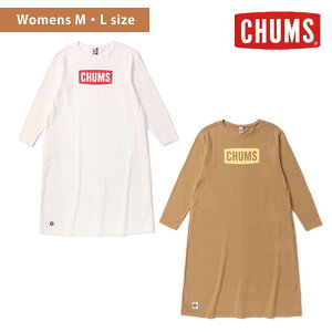 【SALE30%OFF】 CHUMS チャムス CHUMS Logo L/S T-Dress チャムスロゴロングスリーブTシャツドレス レディース ワンピース 長袖 丸首 ロング丈 スリット コットン 綿 着心地 シンプル カジュアル デイリー お出掛け ch18-1223