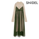 【ポイント10倍】スナイデル SNIDEL 19秋冬 9月中旬予約 キャミレイヤードニットワンピース レディース ワンピース ミディアム丈 ひざ丈 キャミワンピ ニットワンピ セット 長袖 レイヤード ハイネック ストラップ チュール 2WAY swno194056
