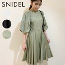 《即納》スナイデル SNIDEL 21春夏. ウエストミニワンピース レディース ワンピース ミニ丈 ひざ丈 フレア バルーン パフスリーブ ミニワンピース オーバーサイズ 体型カバー 二の腕カバー シンプル 無地 ガーリー 綺麗め swfo212017