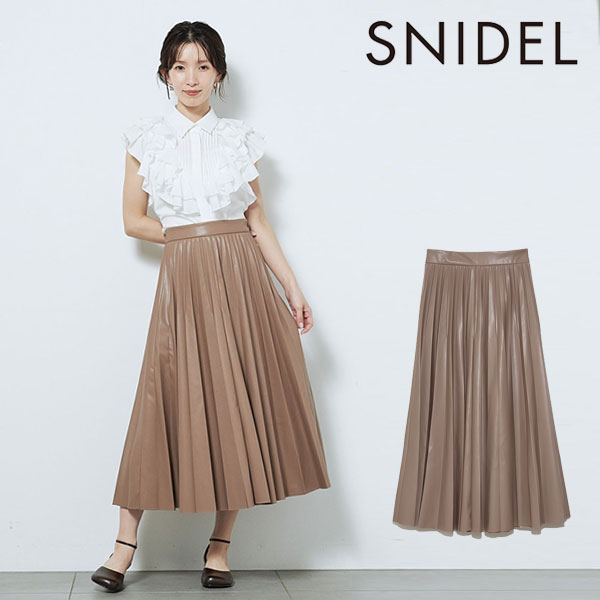 【SALE40%OFF】スナイデル SNIDEL 秋冬 レザープリーツスカート レディース ボトムス スカート プリーツスカート レザー レザースカート プリーツ シンプル 無地 ベーシック 定番 カジュアル 綺麗め 揺れ感 ガーリー デート swfs214200