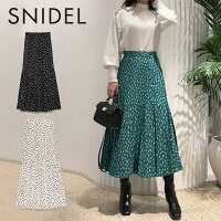 《即納》スナイデル SNIDEL 2021秋コレクション スクエアドットプリーツスカート レディース ボトムス スカート ロング丈 フレア プリーツ ドット 総柄 ハイウエスト 綺麗め ナロー クラシカル 着痩せ 体型カバー swfs214211