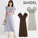 【最大10%OFFクーポン】スナイデル SNIDEL 22春夏 4月下旬〜5月中旬予約 フリルカラーノースリーブワンピース ワンピース フリルカラー ノースリーブ ハイウエスト ワントーン 上品 リボン スタイルアップ ガーリー swfo221059