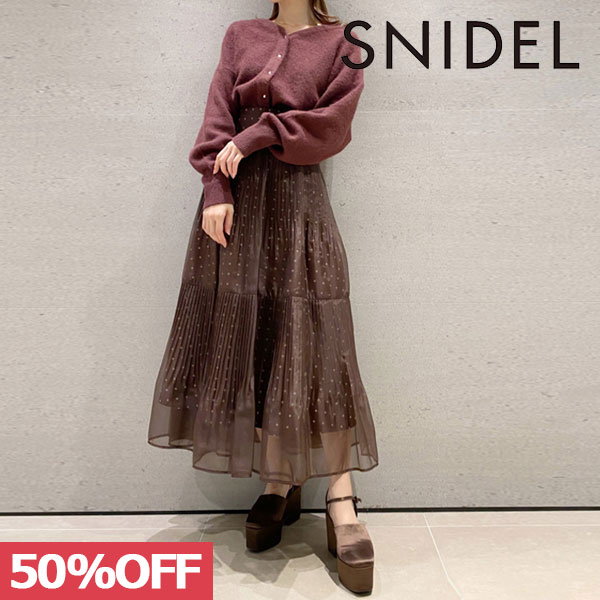 【SPRING SALE50%OFF】 【即納】 スナイデル SNIDEL プリーツシフォンレイヤードプリントスカート ボトムス スカート ロング丈 swfs224..