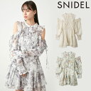 【限定P10倍】スナイデル SNIDEL ドレス 24春夏 プリントフリルシフォンミニワンピース 一部5月中旬～6月上旬予約 ミニ丈 長袖 swfo241079