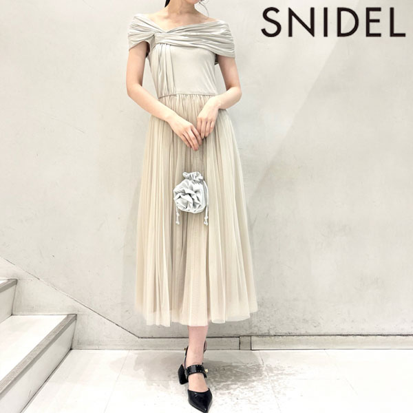 スナイデル 【期間限定 SALE10%OFF】 【即納】スナイデル SNIDEL ドレス 24春夏 カットコンビチュールドレス ロング丈 ノースリーブ swfo241093