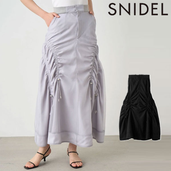 【期間限定 SALE10 OFF】 【即納】スナイデル SNIDEL ボトムス 24春夏 Sustainableオーガンジーフレアスカート ロング丈 ハイウエスト swfs242136