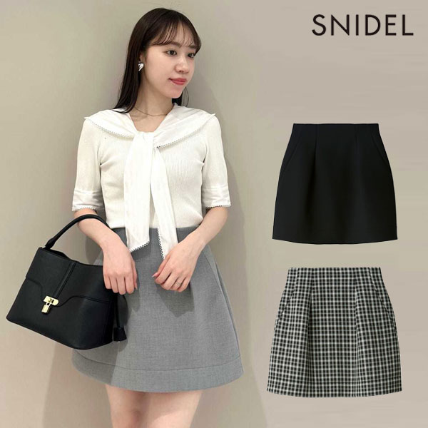 【ブラックフライデーセール50%OFF】【即納】 スナイデル SNIDEL ボトムス 構築スカショーパン スカート ミニ丈 swfp252133(4)