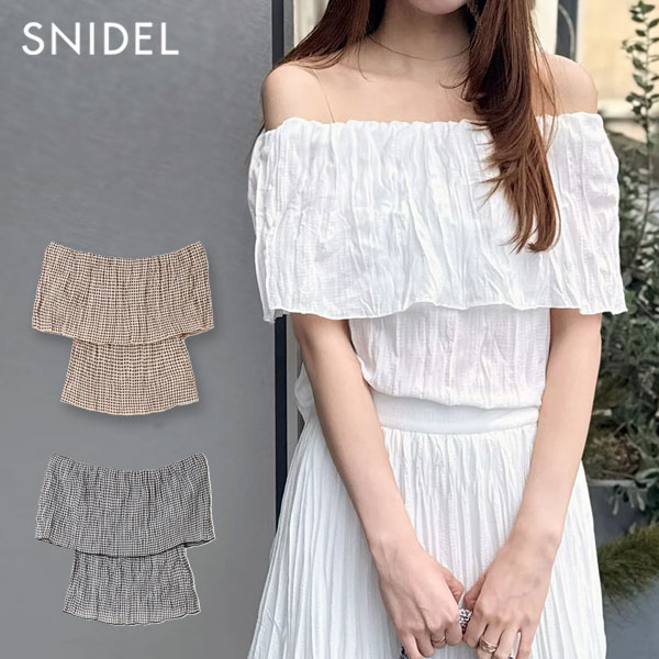 【SALE30%OFF】【即納】 スナイデル SNIDEL トップス 25春夏 プリーツオフショルブ...