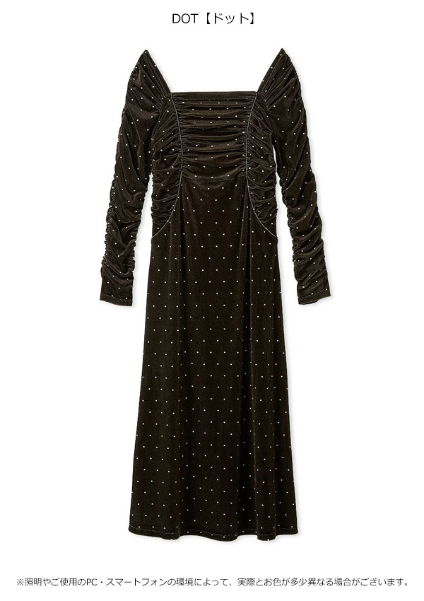 【スプリングセール10%OFF】【即納】 スナイデル SNIDEL ワンピース 26春夏 フロッキープリントギャザーワンピース 長袖 ロング丈 swco261052