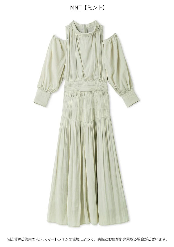 【スプリングセール10%OFF】【即納】 スナイデル SNIDEL ワンピース 26春夏 コールドショルダーロングワンピース 長袖 ロング丈 swfo261040