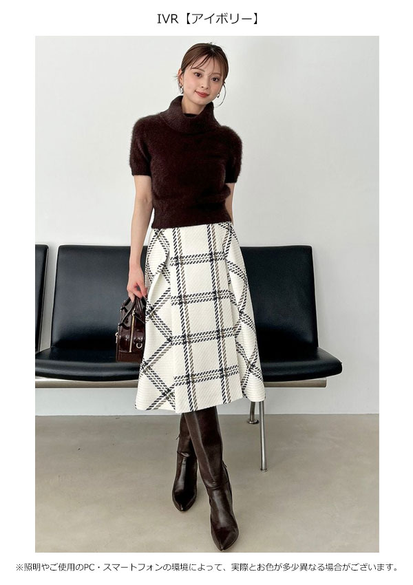 【スプリングセール50%OFF】【即納】 スナイデル SNIDEL ボトムス Sustainableロービングチェックミドルスカート ミドル丈 swfs254144 swfs254143