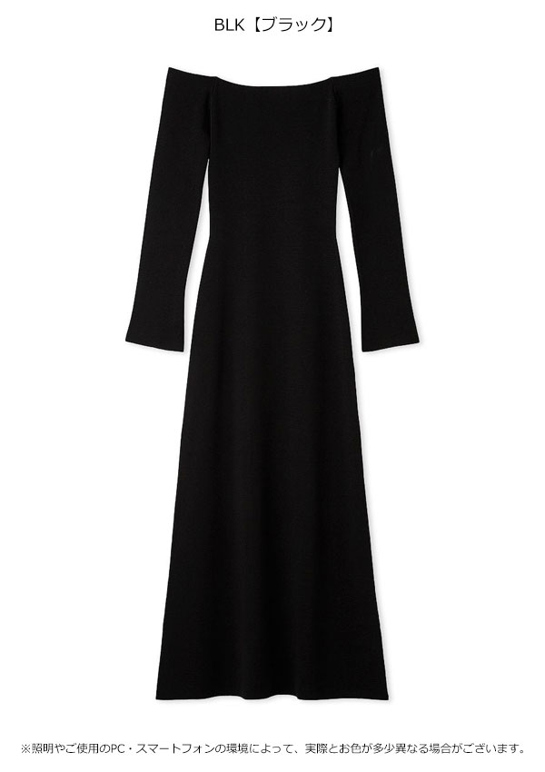 【スプリングセール30%OFF】【即納】スナイデル SNIDEL ワンピース 25秋冬 オフショルIラインニットワンピース ロング丈 長袖 オフショル swno255091
