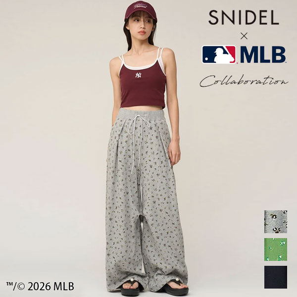 【即納】 スナイデル SNIDEL パンツ 26春夏 【MLB】Sustainableスウェットワイドパ...