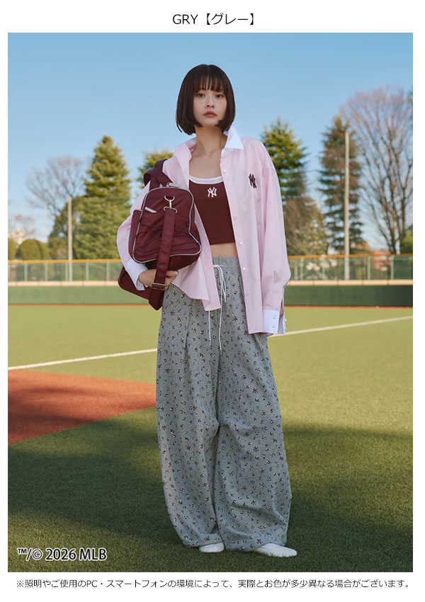 【即納】 スナイデル SNIDEL パンツ 26春夏 【MLB】Sustainableスウェットワイドパンツ コラボ セットアップ フルレングス swcp261088