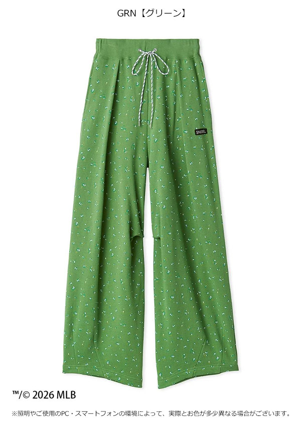 【即納】 スナイデル SNIDEL パンツ 26春夏 【MLB】Sustainableスウェットワイドパンツ コラボ セットアップ フルレングス swcp261088