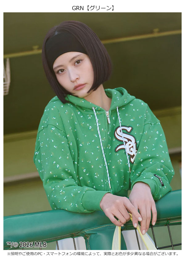 【即納】 スナイデル SNIDEL トップス 26春夏 【MLB】Sustainableワンポイントフーディー コラボ セットアップ パーカー 長袖 swct261087