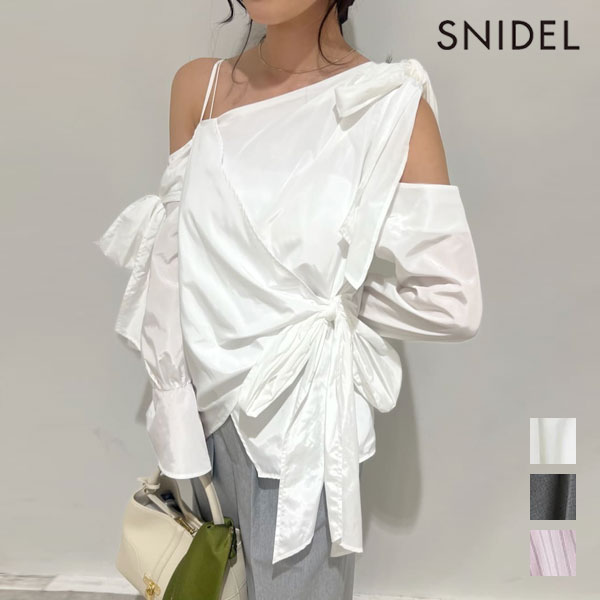 【スプリングセール10%OFF】【即納】 スナイデル SNIDEL トップス リボンデザイン...