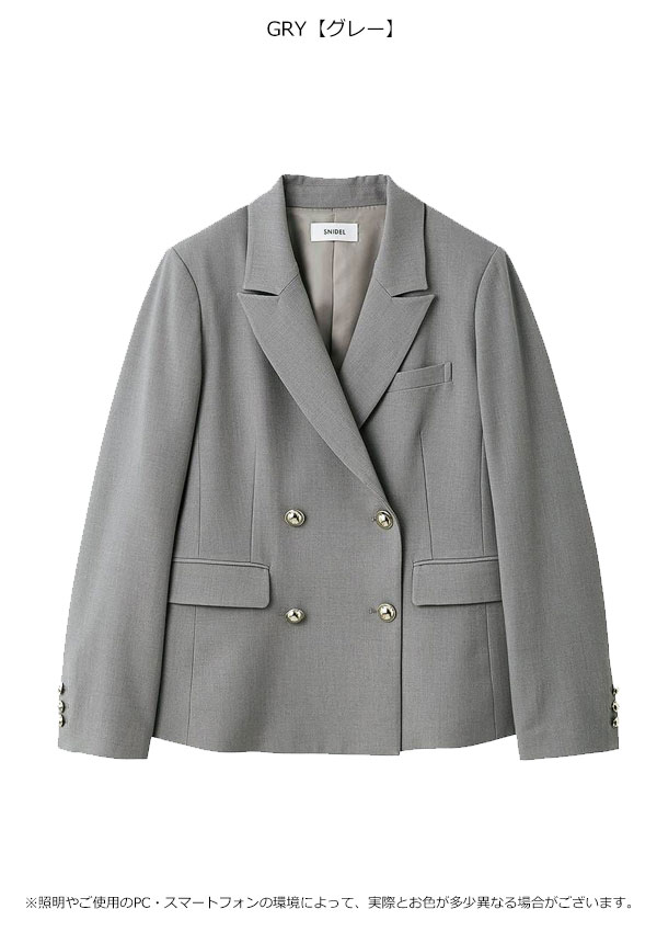 【スプリングセール10%OFF】【即納】スナイデル SNIDEL アウター 26春夏 Sustainableダブルブレストジャケット 長袖 オフィス 羽織 swfj261077