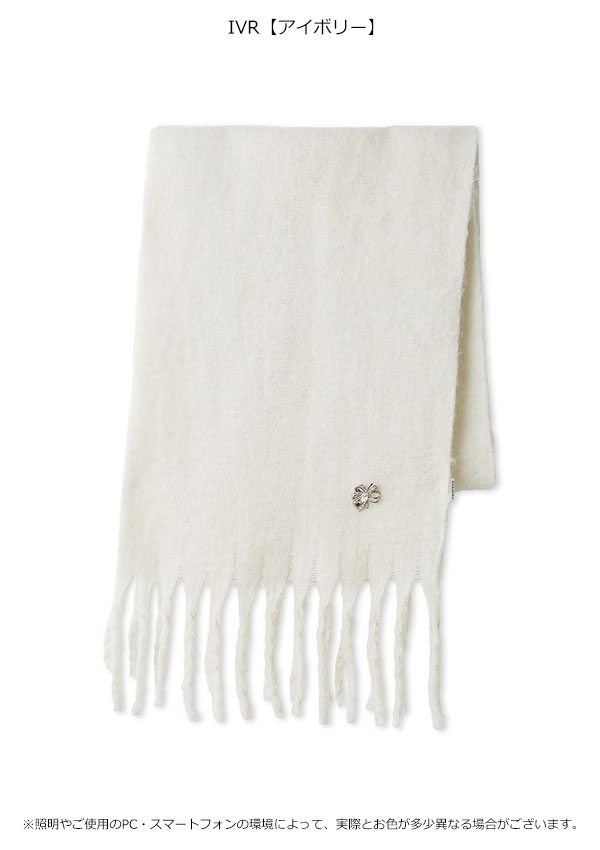 【スプリングセール50%OFF】【即納】 スナイデル SNIDEL 小物 ブローチ付きマフラー 大判 マフラー プレゼント 防寒 swgg255636