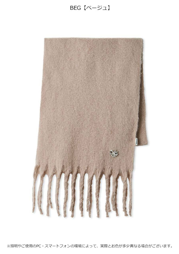 【スプリングセール50%OFF】【即納】 スナイデル SNIDEL 小物 ブローチ付きマフラー 大判 マフラー プレゼント 防寒 swgg255636