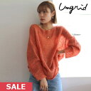 【SPRING SALE50 OFF】 【即納】 アングリッド ungrid 23winter 透かし編みル－ズニット トップス 長袖 ミドル丈 112352603801 23秋冬