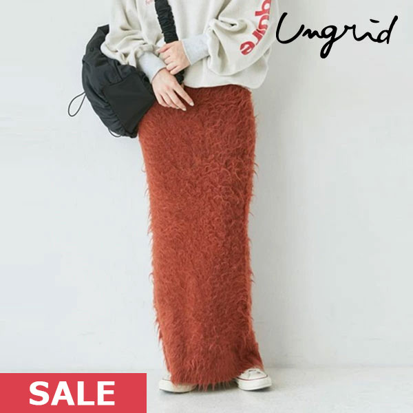 【SPRING SALE50%OFF】 【即納】 アングリッド ungrid 23winter フェザーヤーンニットスカート ボトムス スカート ロング丈 1123608126..