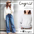 ungrid アングリッド 10月上旬予約 Champion クルーネックルーズスウェット レディース トップス スウェット トレーナー プルオーバー 長袖 ルーズ 無地 シンプル チャンピオン 111752746901