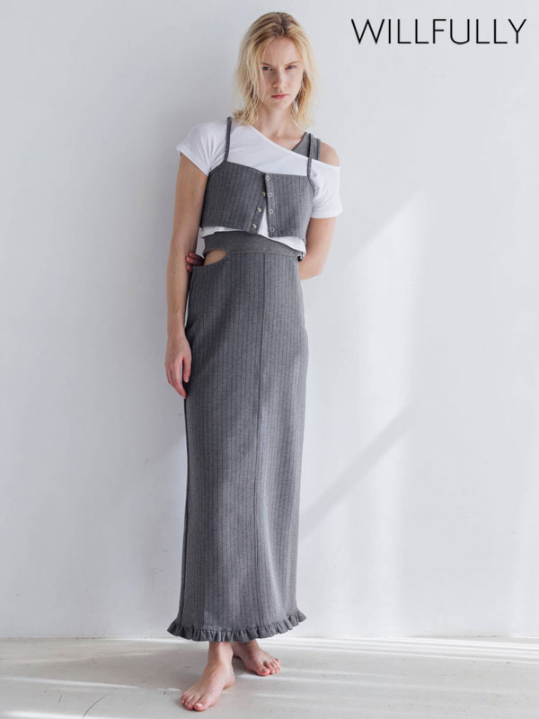 Rakuten - 【即納】 ウィルフリー WILLFULLY ワンピース asymmetry layered 3piece stripe OP アシンメトリーレイヤード3ピースストライプワンピース セットアップ 2611-op-11