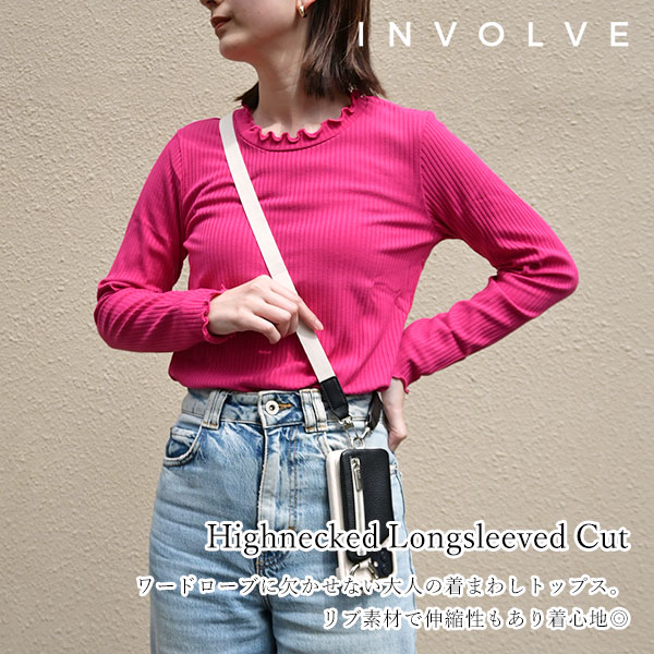 【即納】 【たったの500円！驚愕の目玉商品】INVOLVE インボルブ highnecked longsleeved cut ハイネックロングスリーブカットソー ト..